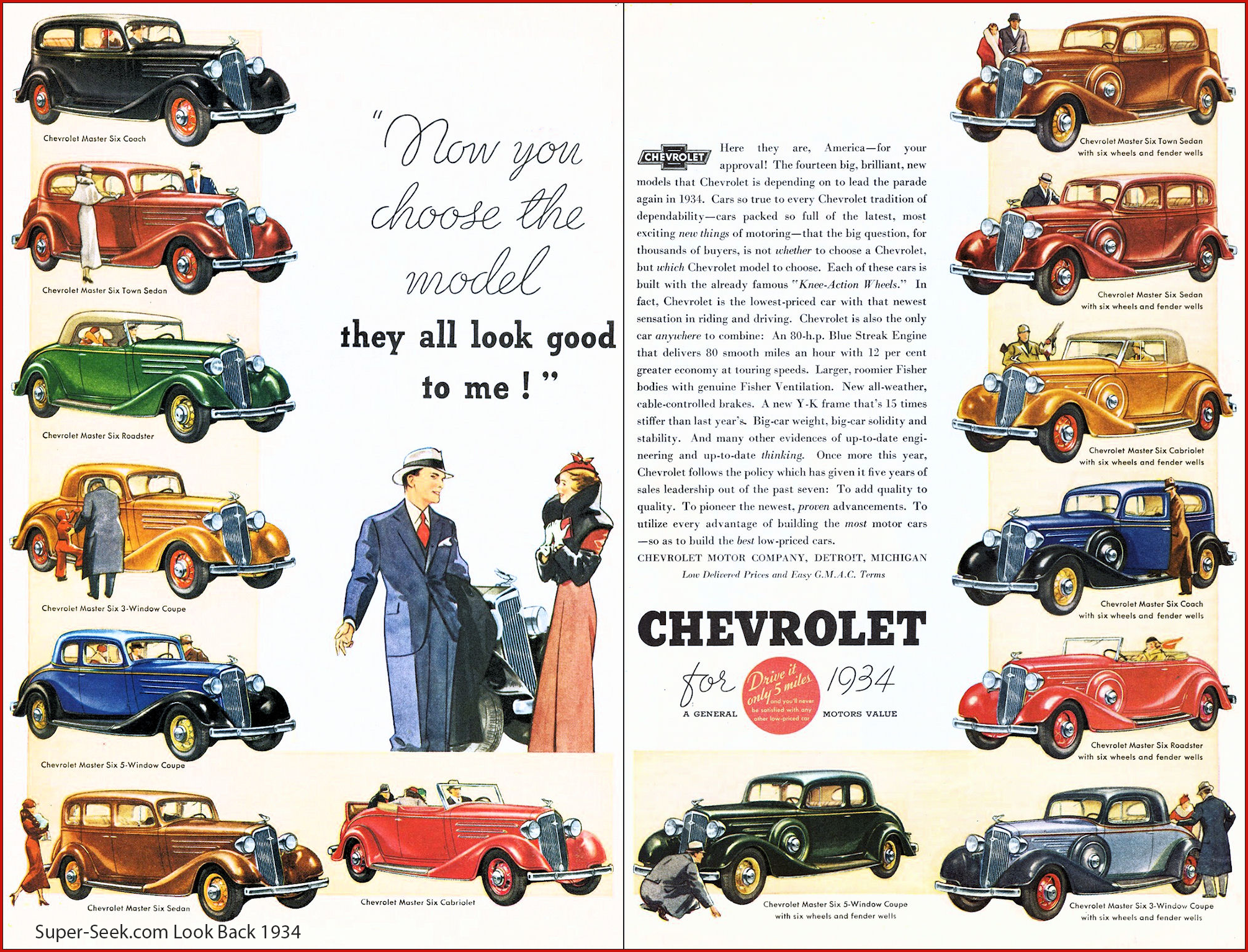 Chevrolet Cars Automobile Line Up 1934