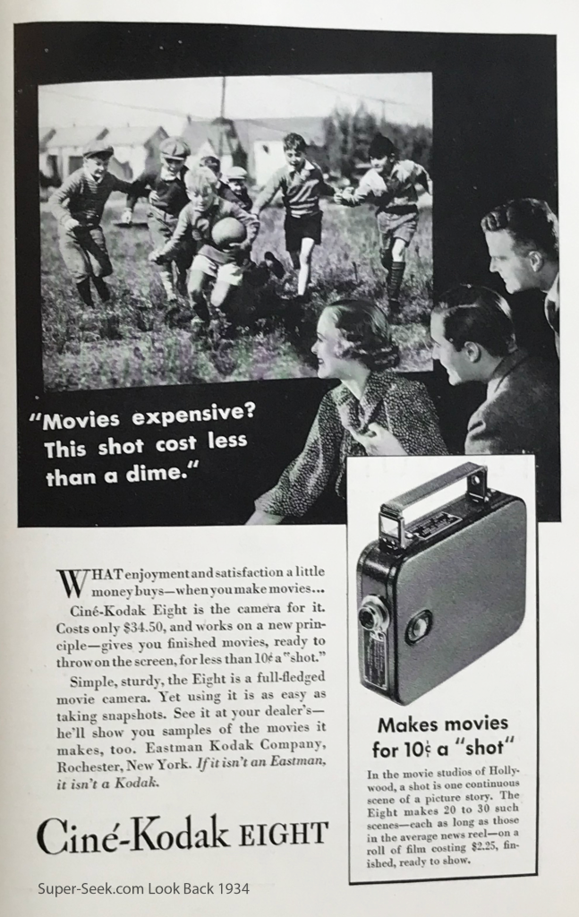 Kodak Cine-Kodak Eight 1934 Print Ad