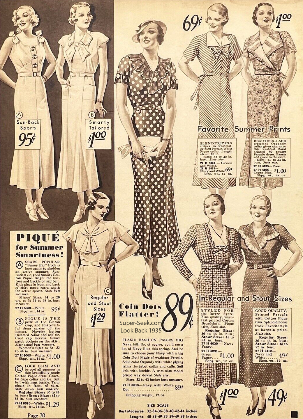 1935 Sears Summer Dresses Fashion 1930s