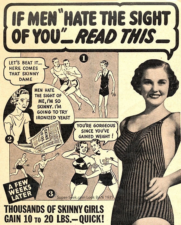 If Men Hate the Sight of You Skinny Girls 1935 Print Ad