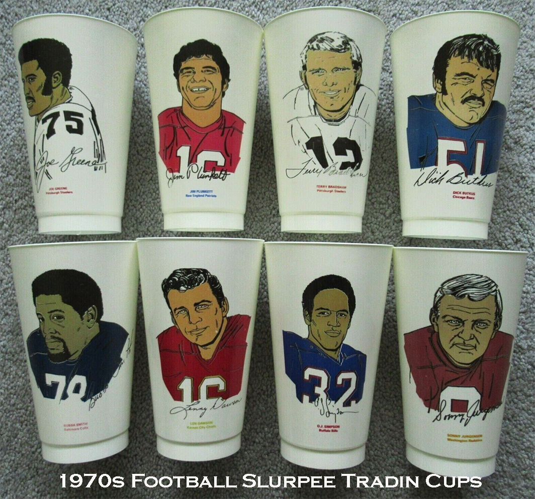 1970s Slurpee Football Players Cups