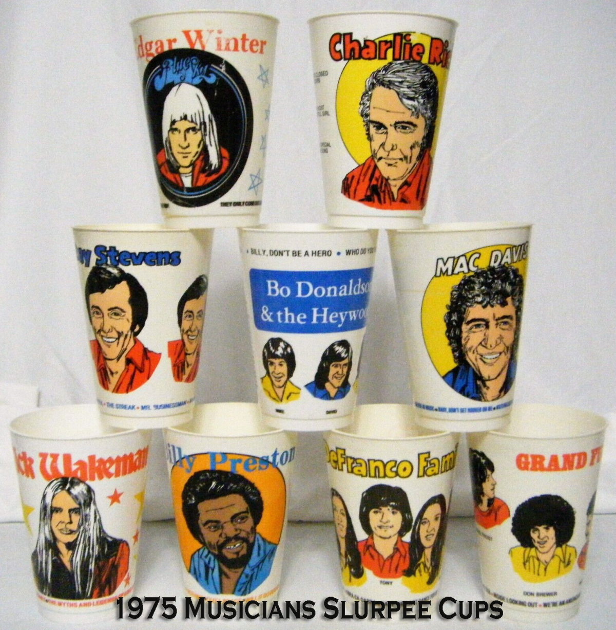 Cups Musicians Slurpee Cups Series 1975 Rock Cups 