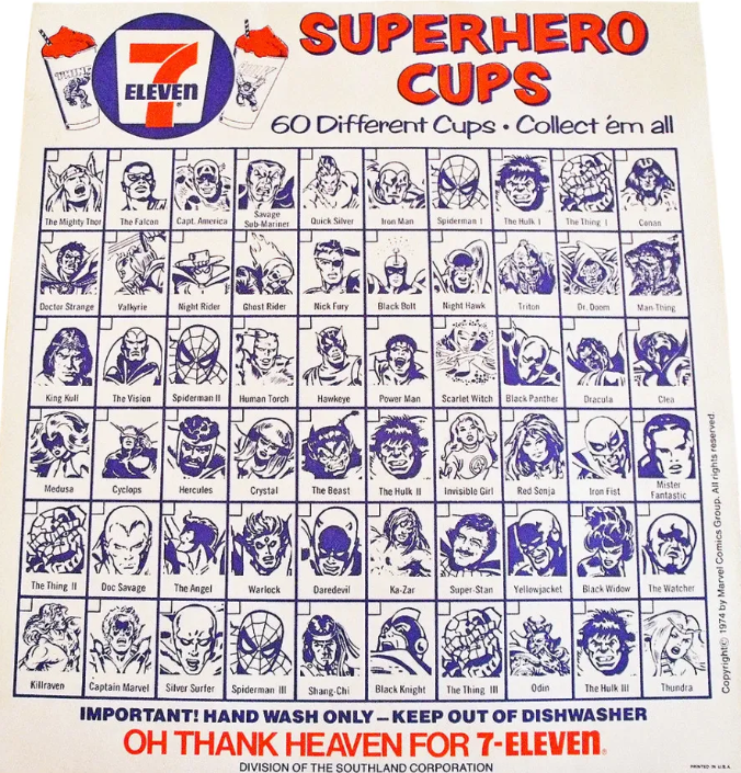 Slurpee Marvel Superhero Cups Checklist